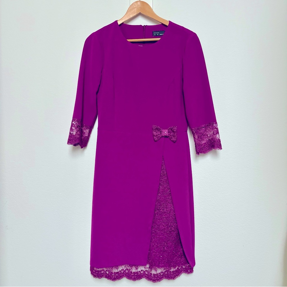 Purple Lace Dress | Women, Special Occasion, Sz4, Made in Romania